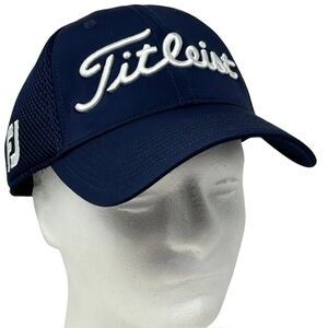 Titleist Pro V1 FootJoy Golf Hat Cap Flex Fitted L/XL Golfing Golfer Mesh Blu